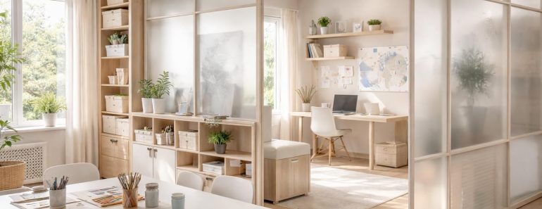 découvrez comment aménager un espace de cours et atelier à domicile grâce à des cloisons modulables et des rangements intelligents, pour un environnement fonctionnel et adaptable.