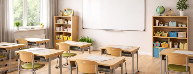 aménagez votre salle de cours à domicile efficacement avec le tableau blanc legamaster et le mobilier scolaire nathan, alliant qualité et confort pour un apprentissage optimal.