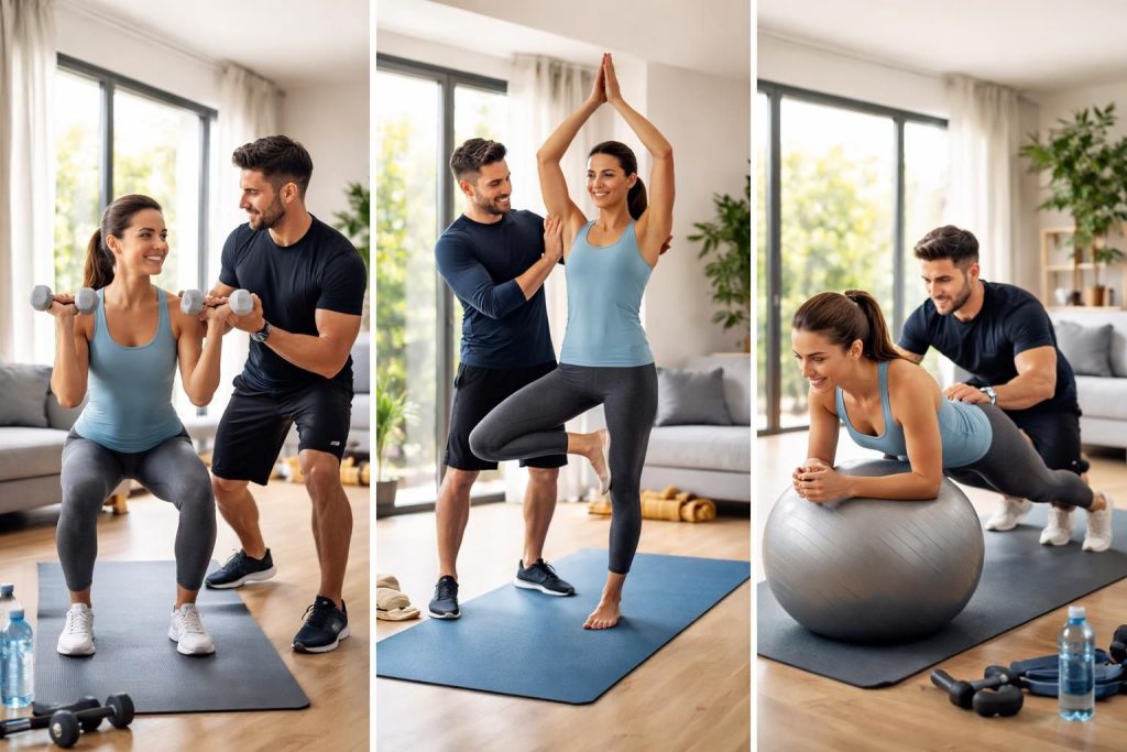 Cours particuliers sport à domicile avec coaching personnel fitness, yoga et préparation physique individualisée